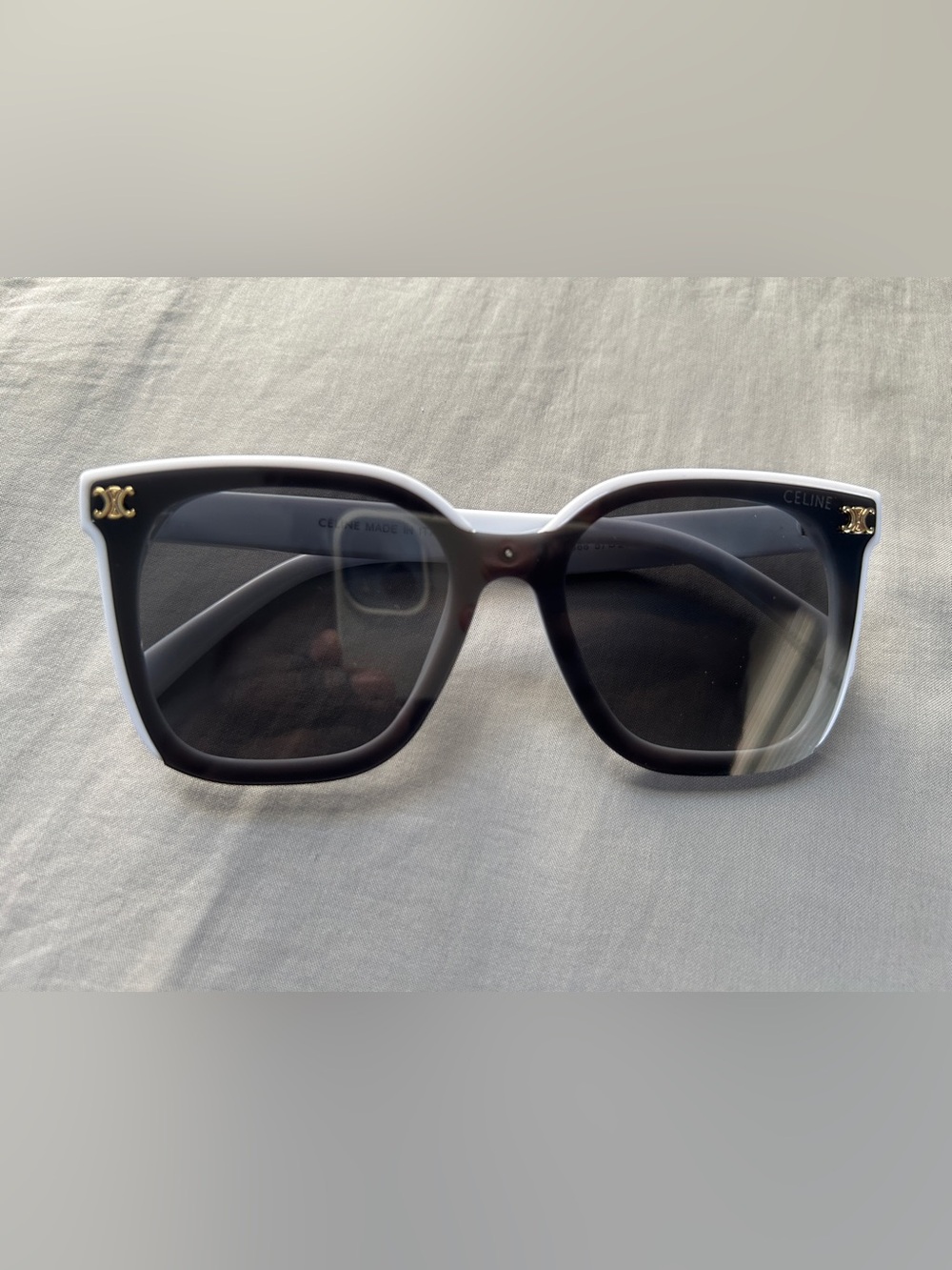 Celine Oversized Square Sunglasses in Two-Tone Gray